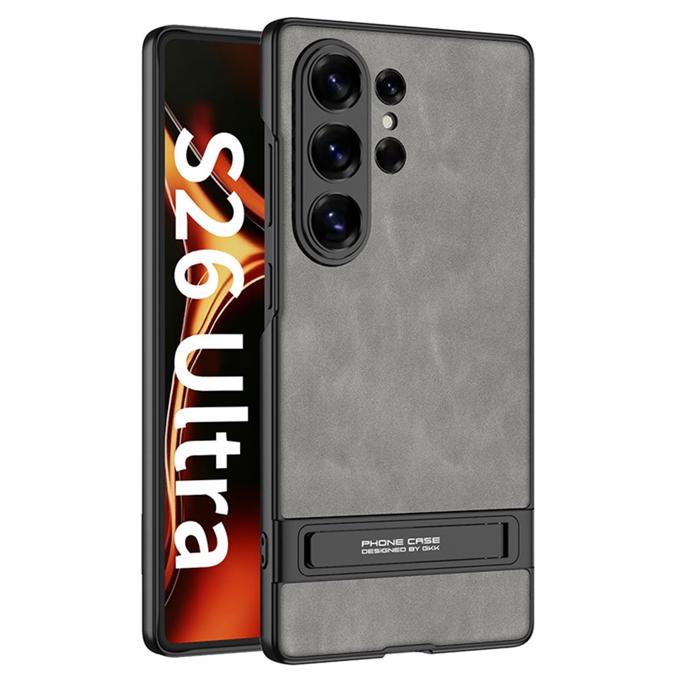 GKK GKK Samsung Galaxy S26 Ultra Skal Kickstand Läder Grå