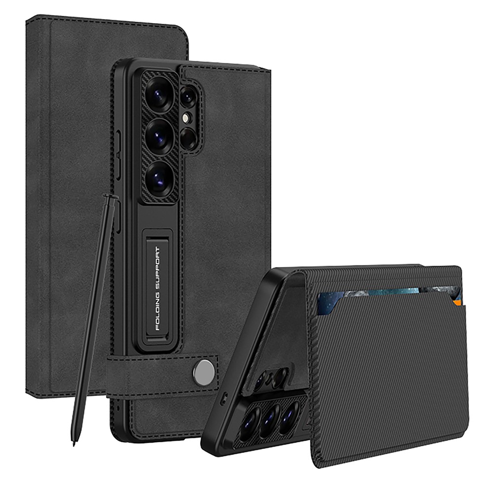 GKK GKK Samsung Galaxy S26 Ultra Fodral Kickstand Läder Svart