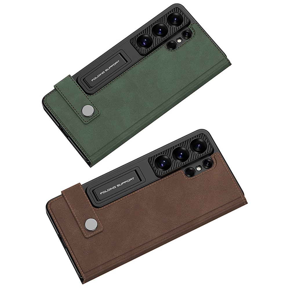 GKK GKK Samsung Galaxy S26 Ultra Fodral Kickstand Läder Grön