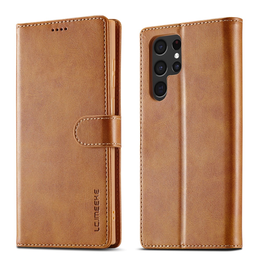 LC.IMEEKE LC.IMEEKE Samsung Galaxy S26 Ultra Fodral Läder Brun