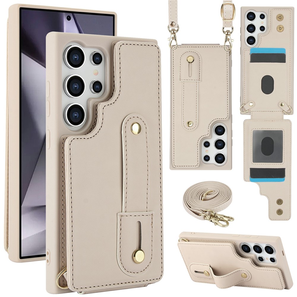  Samsung Galaxy S26 Ultra Skal Multifunktionellt Läder Beige