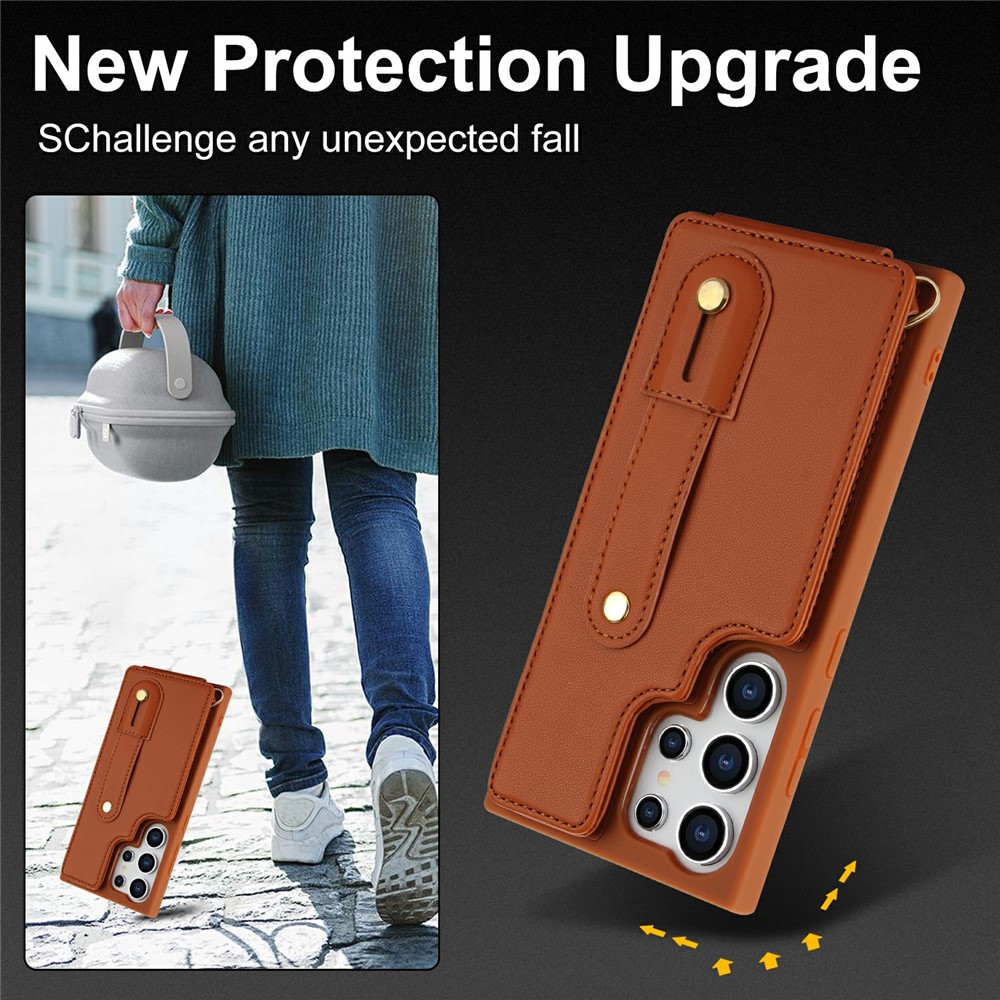  Samsung Galaxy S26 Ultra Skal Multifunktionellt Läder Brun