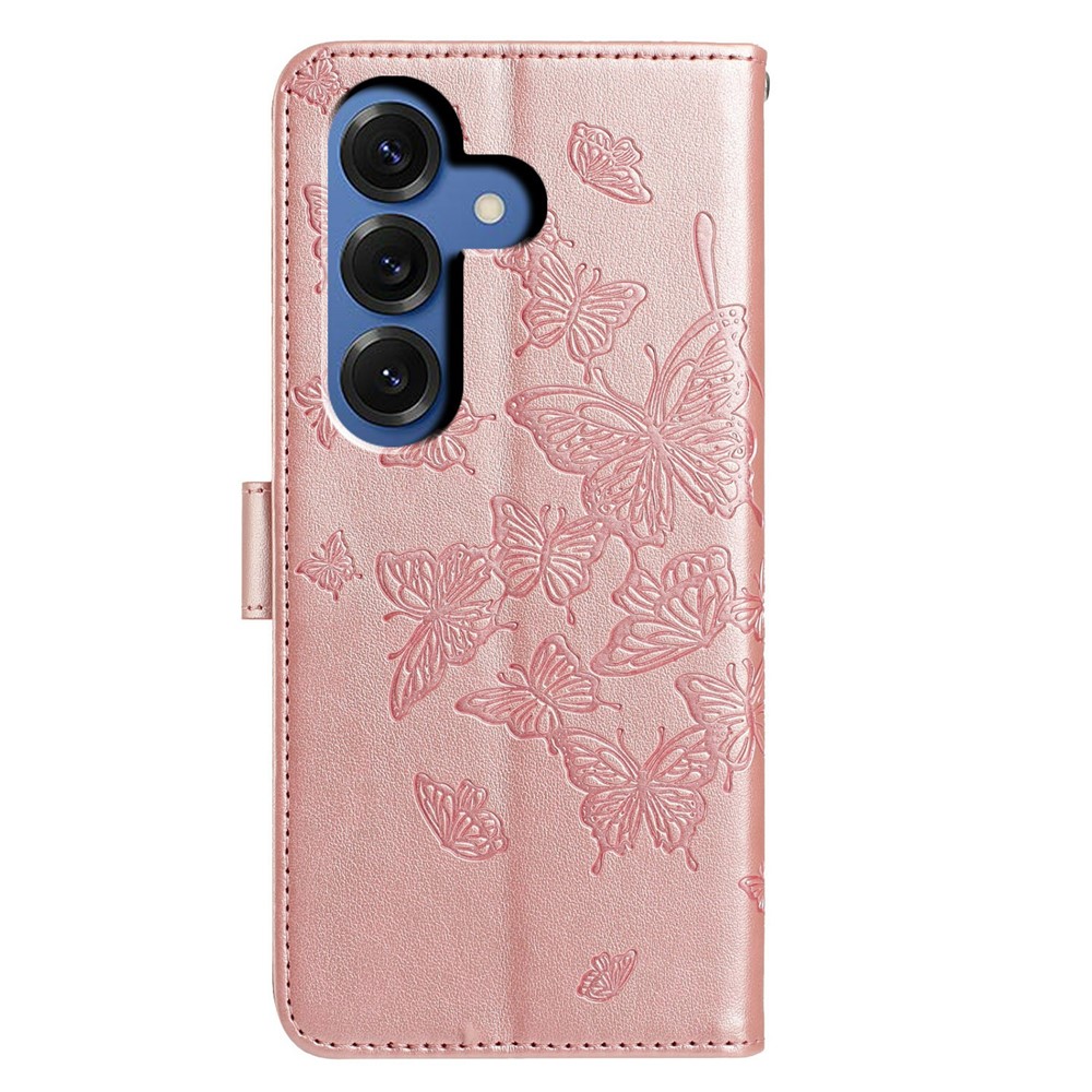  Samsung Galaxy S26 Fodral Fjäril Tryck Roséguld