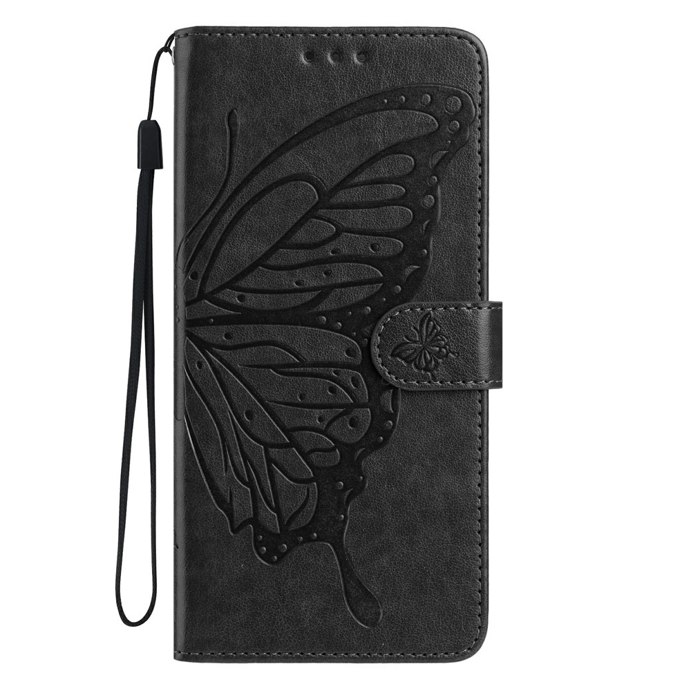  Samsung Galaxy S26 Fodral Fjäril Tryck Svart