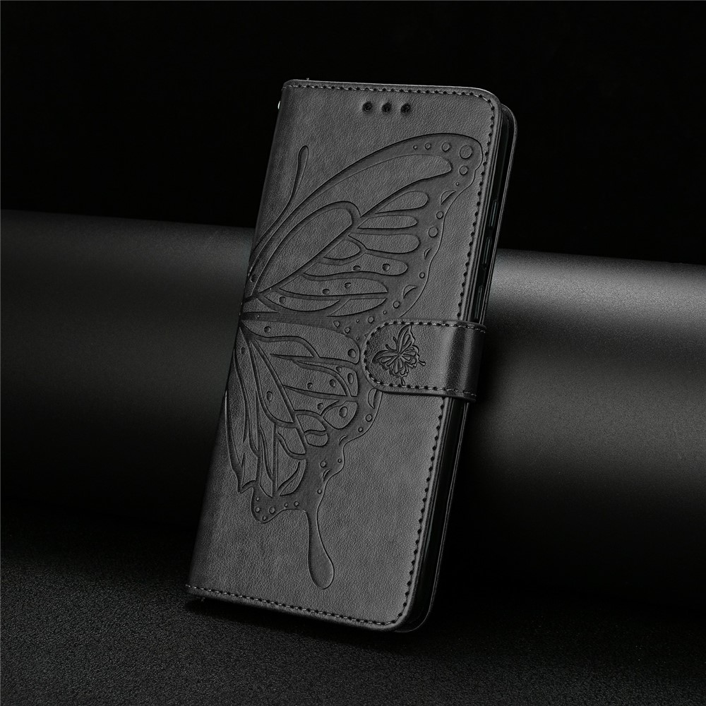  Samsung Galaxy S26 Fodral Fjäril Tryck Svart