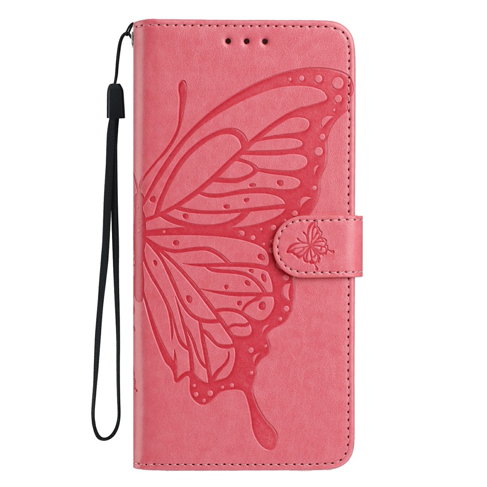  Samsung Galaxy S26 Fodral Fjäril Tryck Rosa