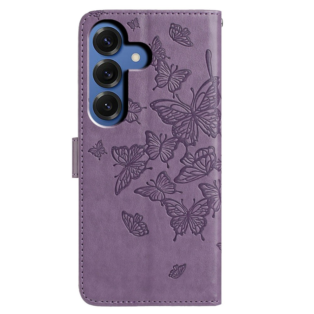  Samsung Galaxy S26 Fodral Fjäril Tryck Lila