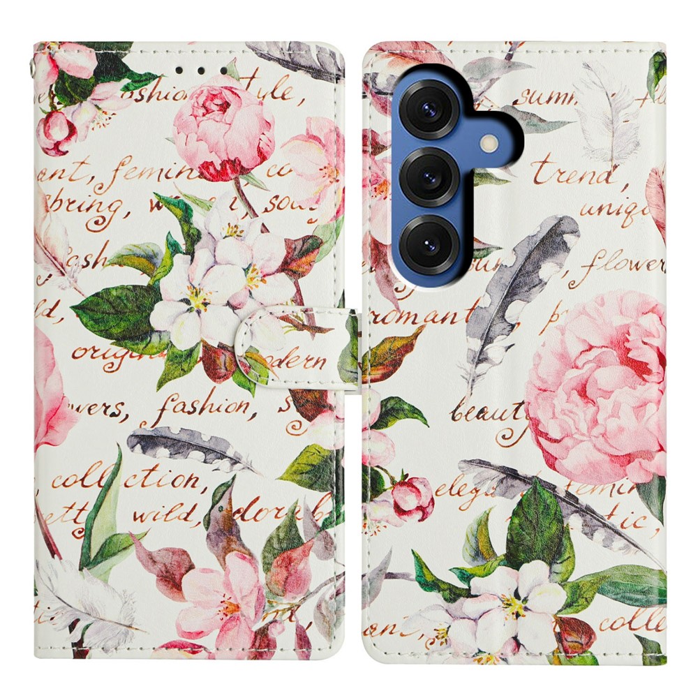  Samsung Galaxy S26 Fodral Med Tryck Blommor
