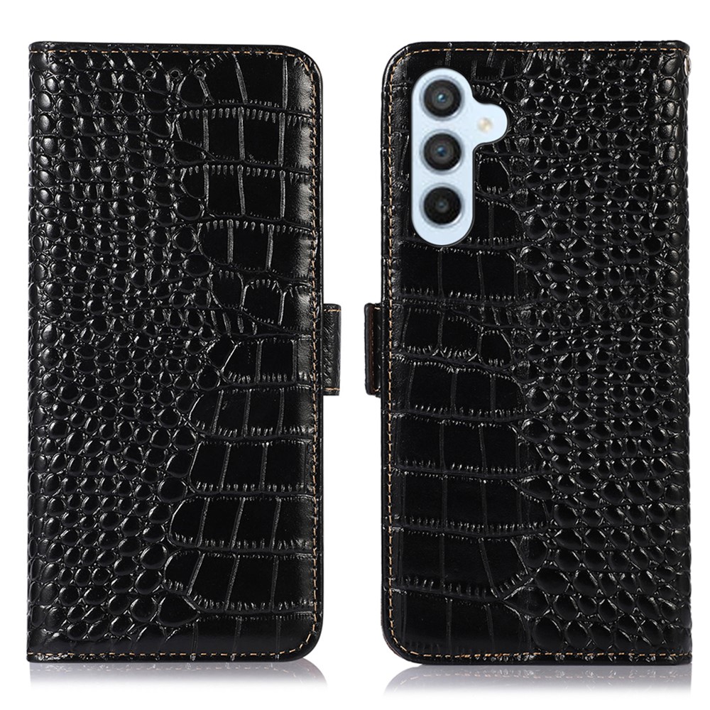  Samsung Galaxy S26 Fodral RFID Äkta Läder Krokodil Textur