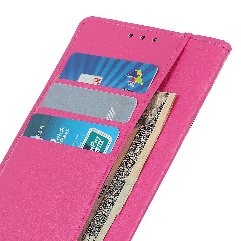  Samsung Galaxy S26 Fodral Litchi Läder Rosa