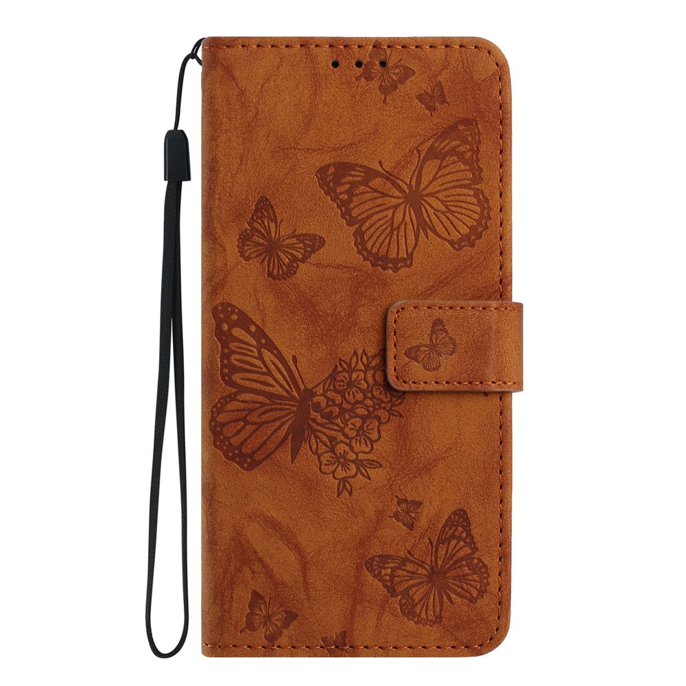  Samsung Galaxy S26 Fodral Fjäril Tryck Brun