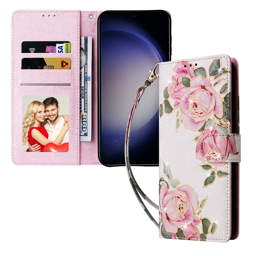  Samsung Galaxy S26 Fodral RFID Rosa Blommor