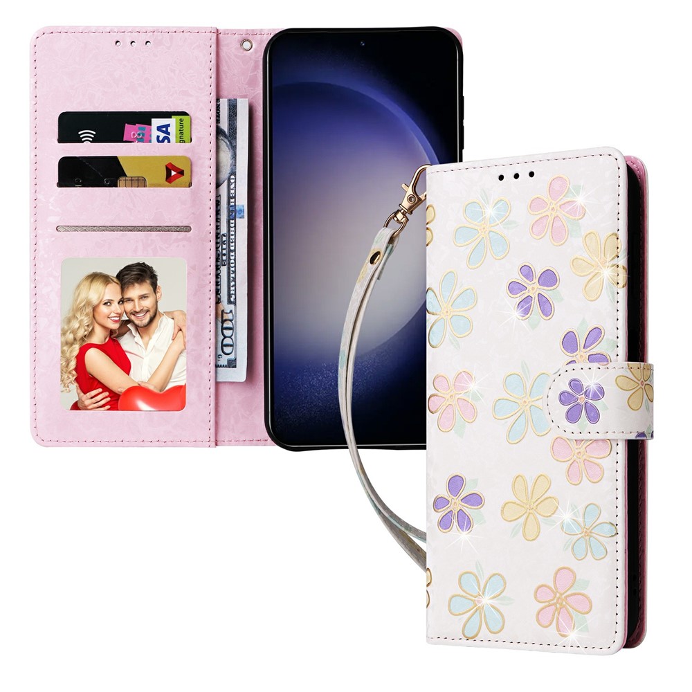  Samsung Galaxy S26 Fodral RFID Färgglada Blommor