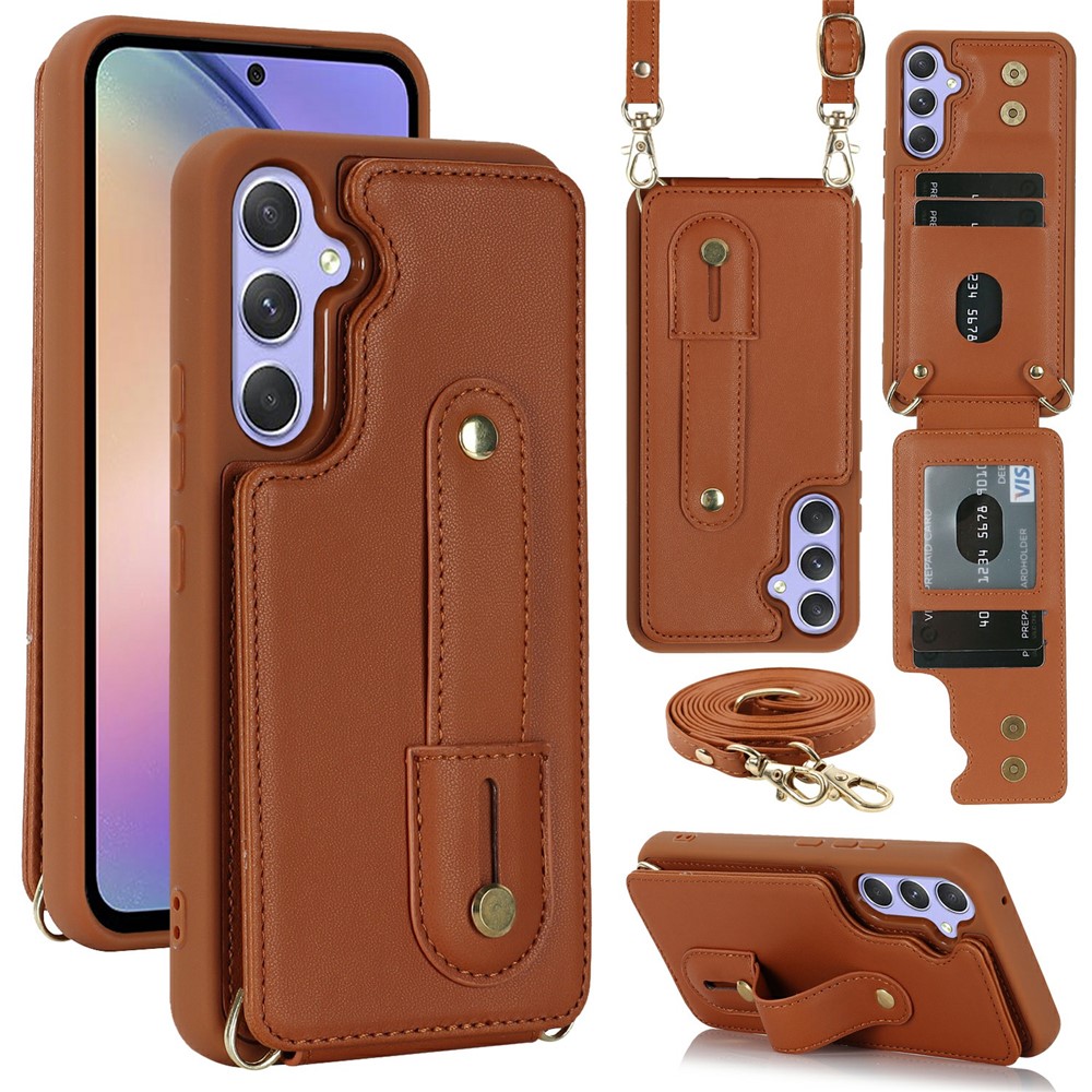  Samsung Galaxy S26 Skal Multifunktionellt Läder Brun