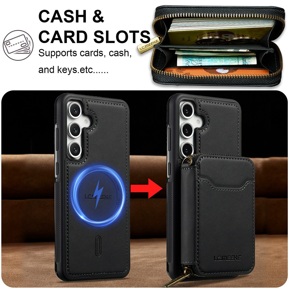 LC.IMEEKE LC.IMEEKE Galaxy S26 Skal Avtagbar Korthållare Svart