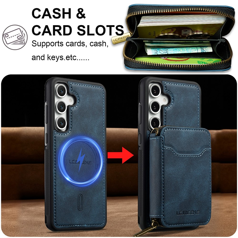 LC.IMEEKE LC.IMEEKE Galaxy S26 Skal Avtagbar Korthållare Blå