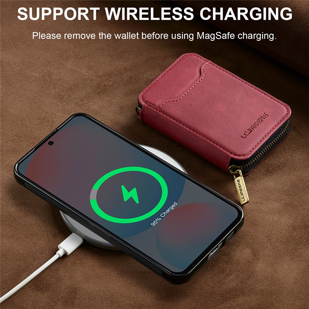LC.IMEEKE LC.IMEEKE Galaxy S26 Skal Avtagbar Korthållare Röd