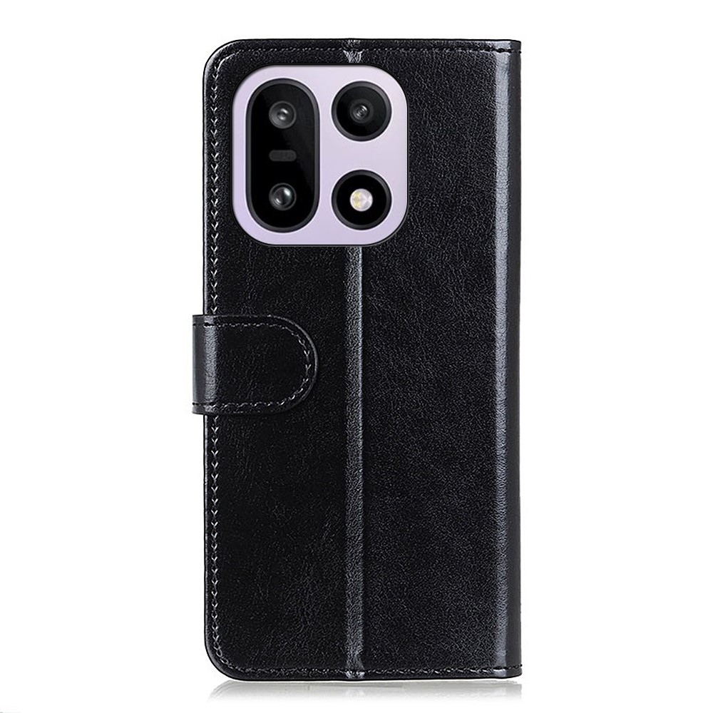  OnePlus 15 Fodral Crazy Horse Läder Svart