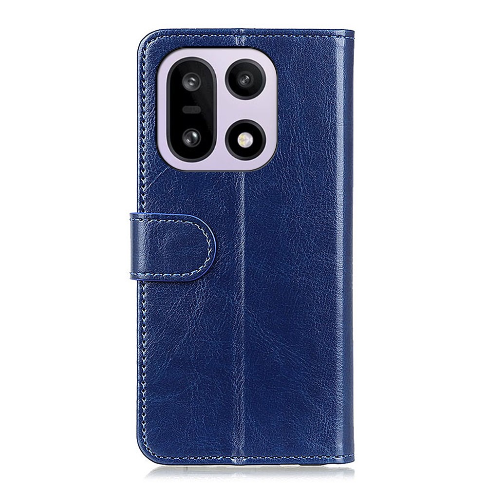  OnePlus 15 Fodral Crazy Horse Läder Blå