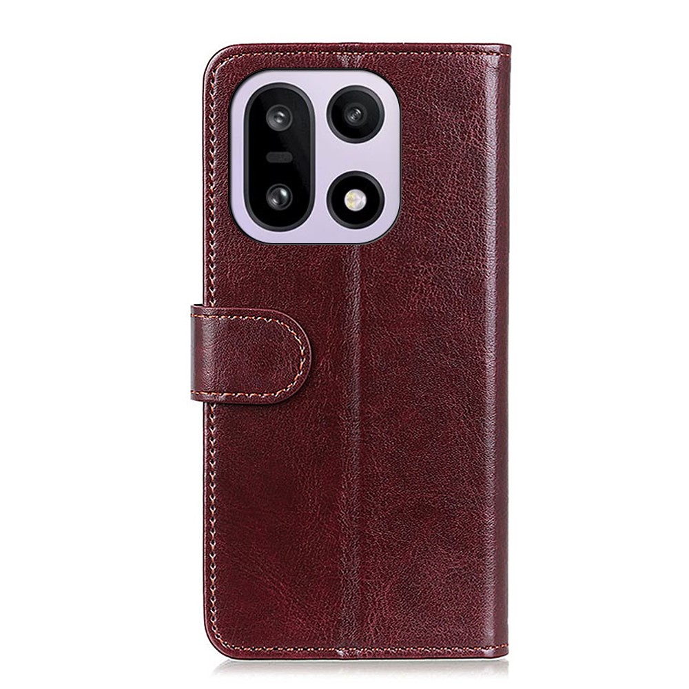  OnePlus 15 Fodral Crazy Horse Läder Brun