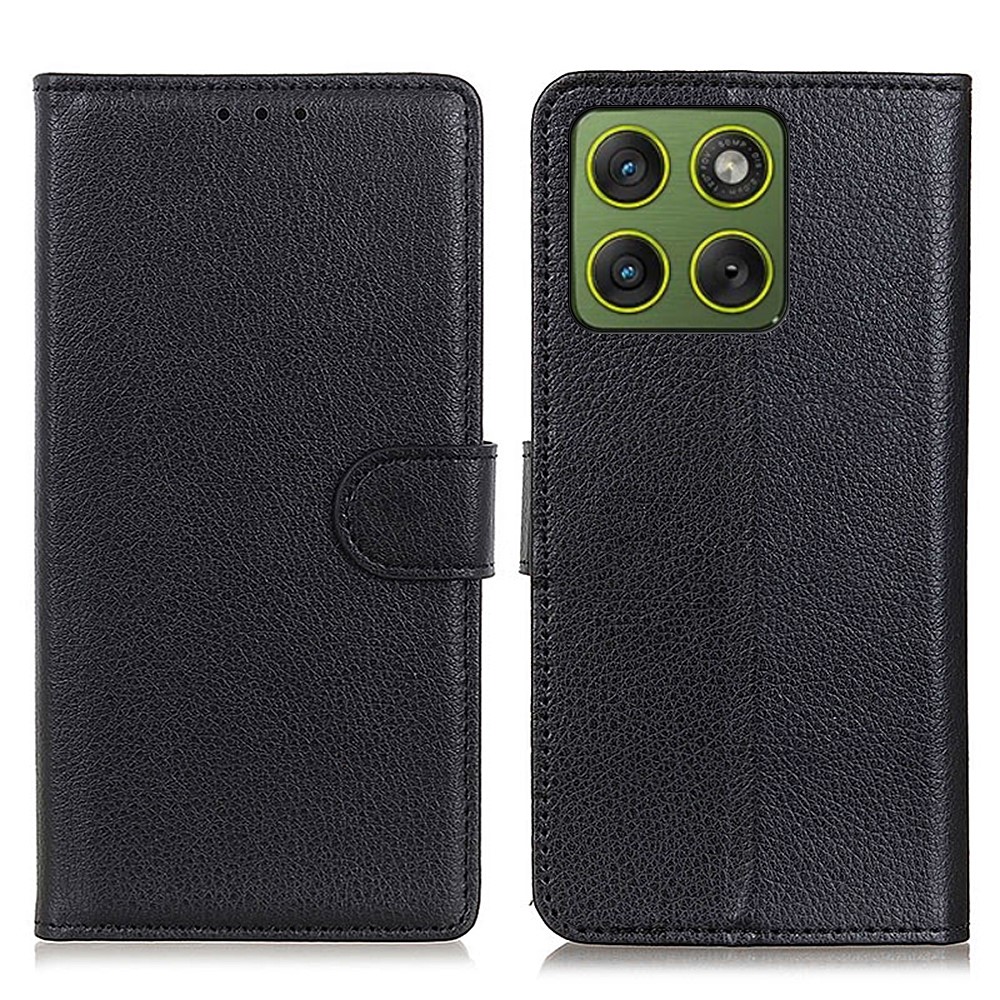  Motorola Edge 70 Fodral Litchi Läder Svart