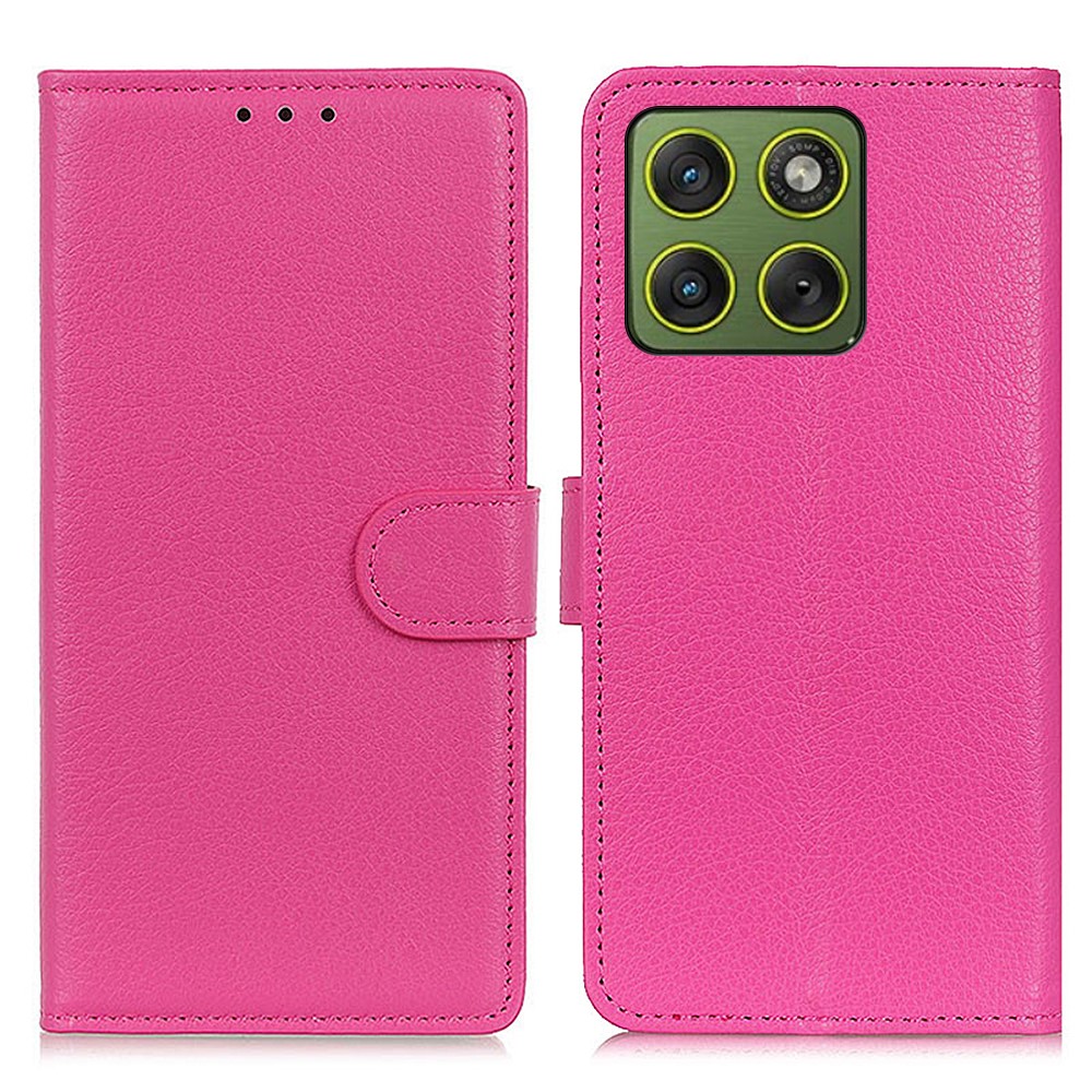  Motorola Edge 70 Fodral Litchi Läder Rosa
