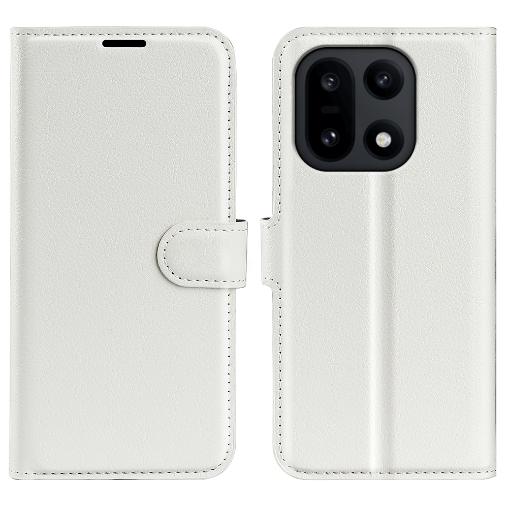  OnePlus 15 Fodral Litchi Läder Vit