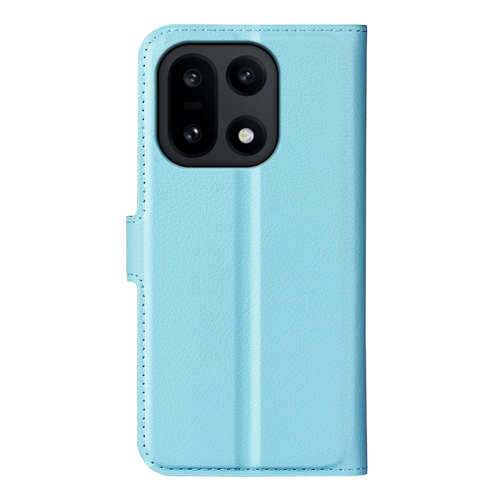  OnePlus 15 Fodral Litchi Läder Blå