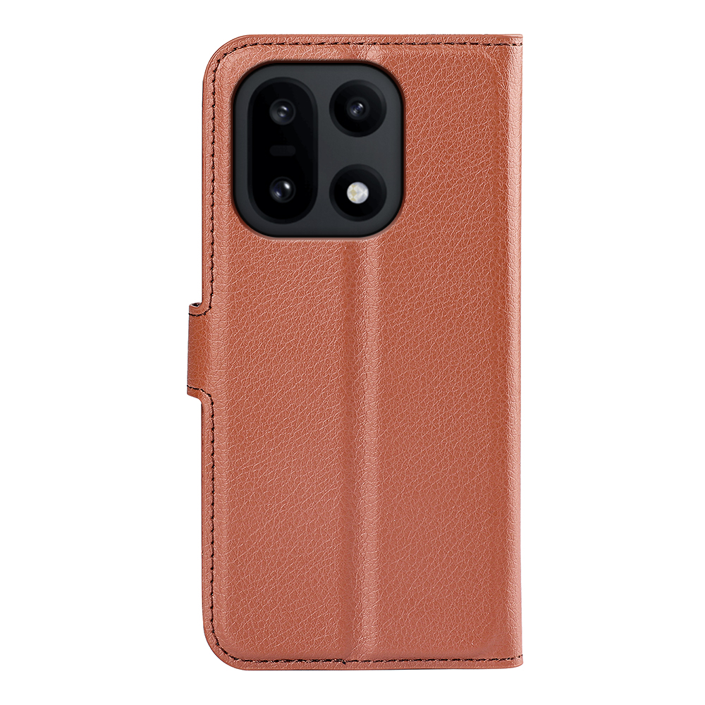  OnePlus 15 Fodral Litchi Läder Brun