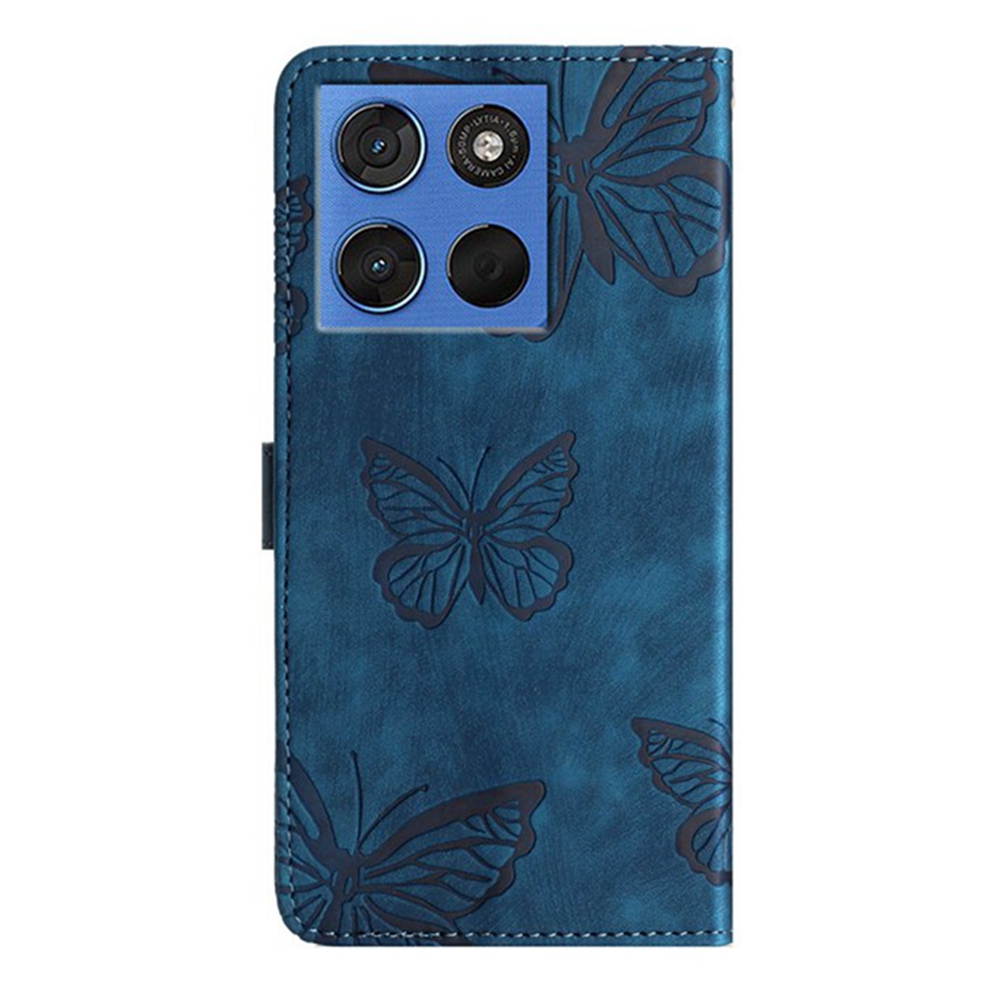  Motorola Edge 70 Fodral Med Fjäril Tryck Blå