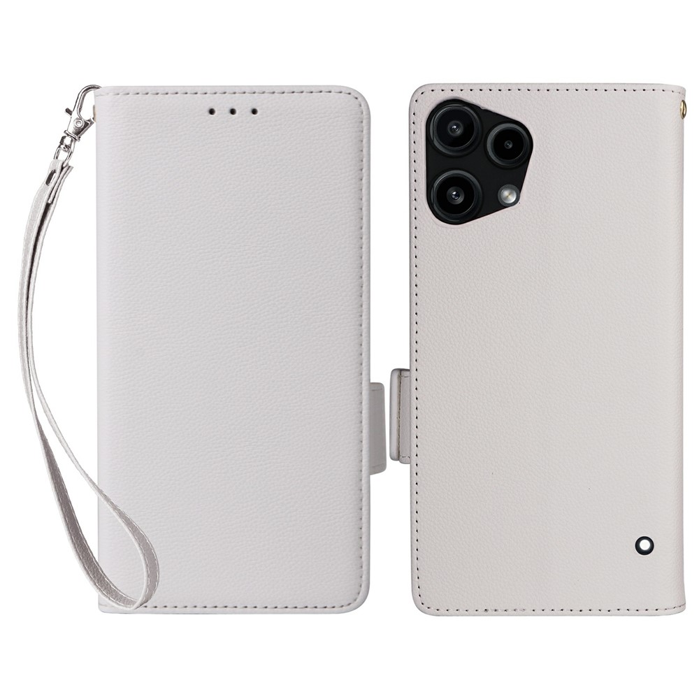  Nothing Phone 3a Lite Fodral Litchi Läder Vit