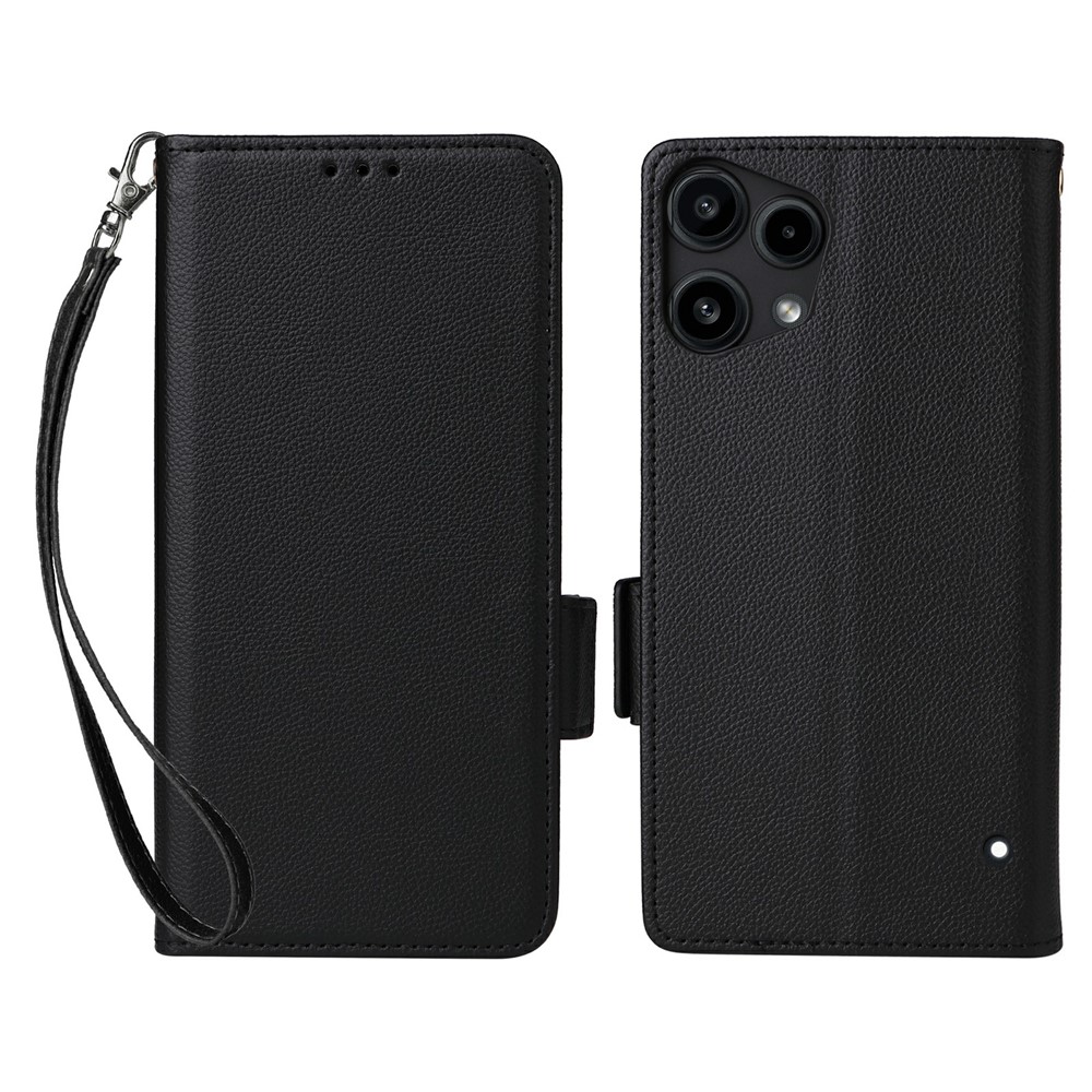  Nothing Phone 3a Lite Fodral Litchi Läder Svart