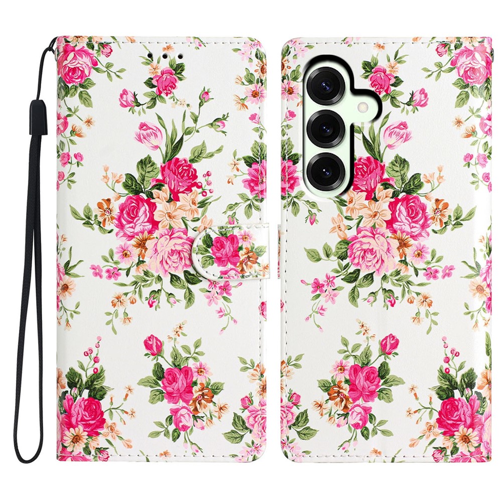  Samsung Galaxy A37 5G Fodral Med Tryck Rosa Blommor