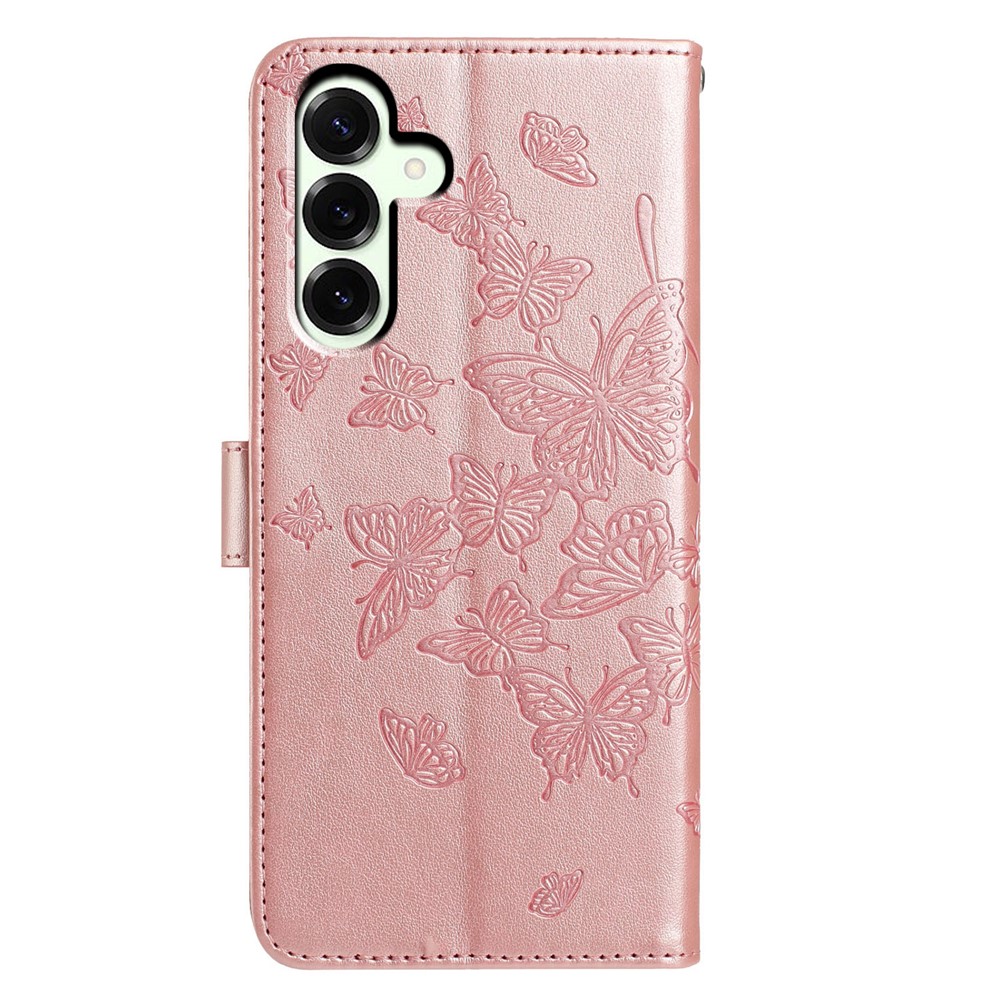  Samsung Galaxy A37 5G Fodral Med Fjäril Tryck Roséguld