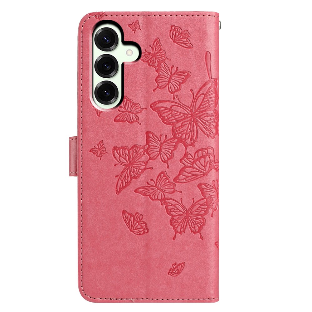  Samsung Galaxy A57 5G Fodral Med Fjäril Tryck Rosa