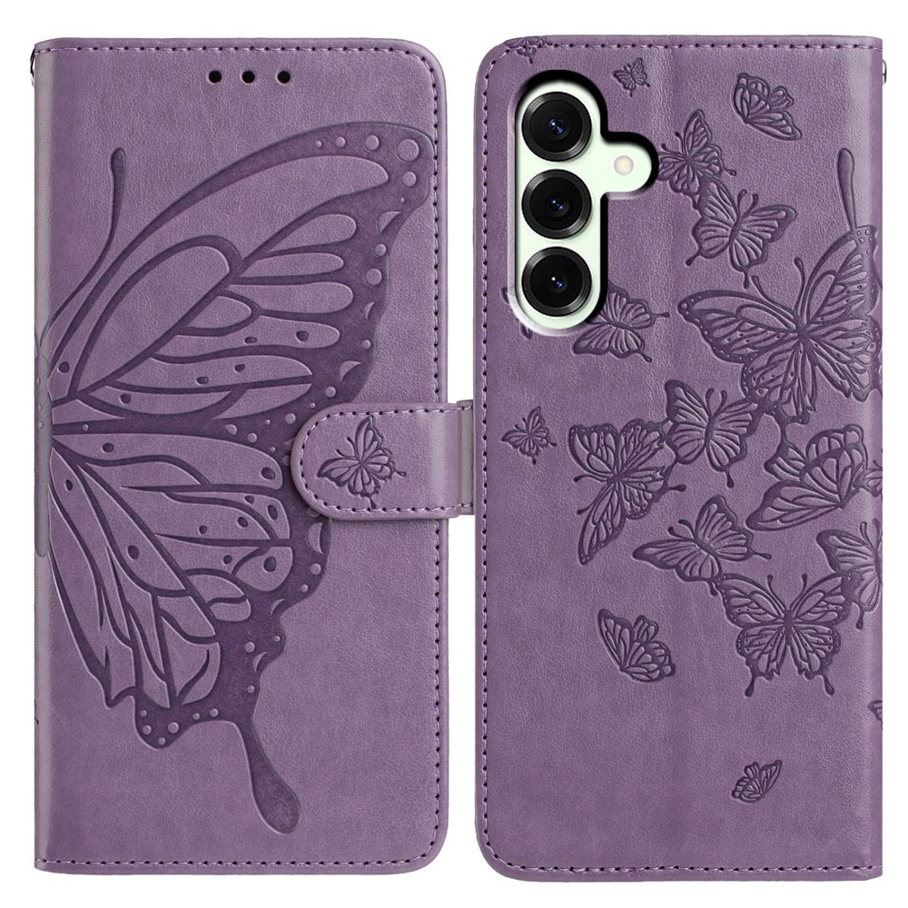  Samsung Galaxy A57 5G Fodral Med Fjäril Tryck Lila