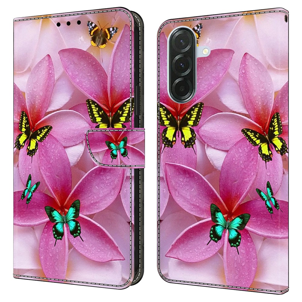  Samsung Galaxy A37 5G Fodral Läder Blommor / Fjärilar