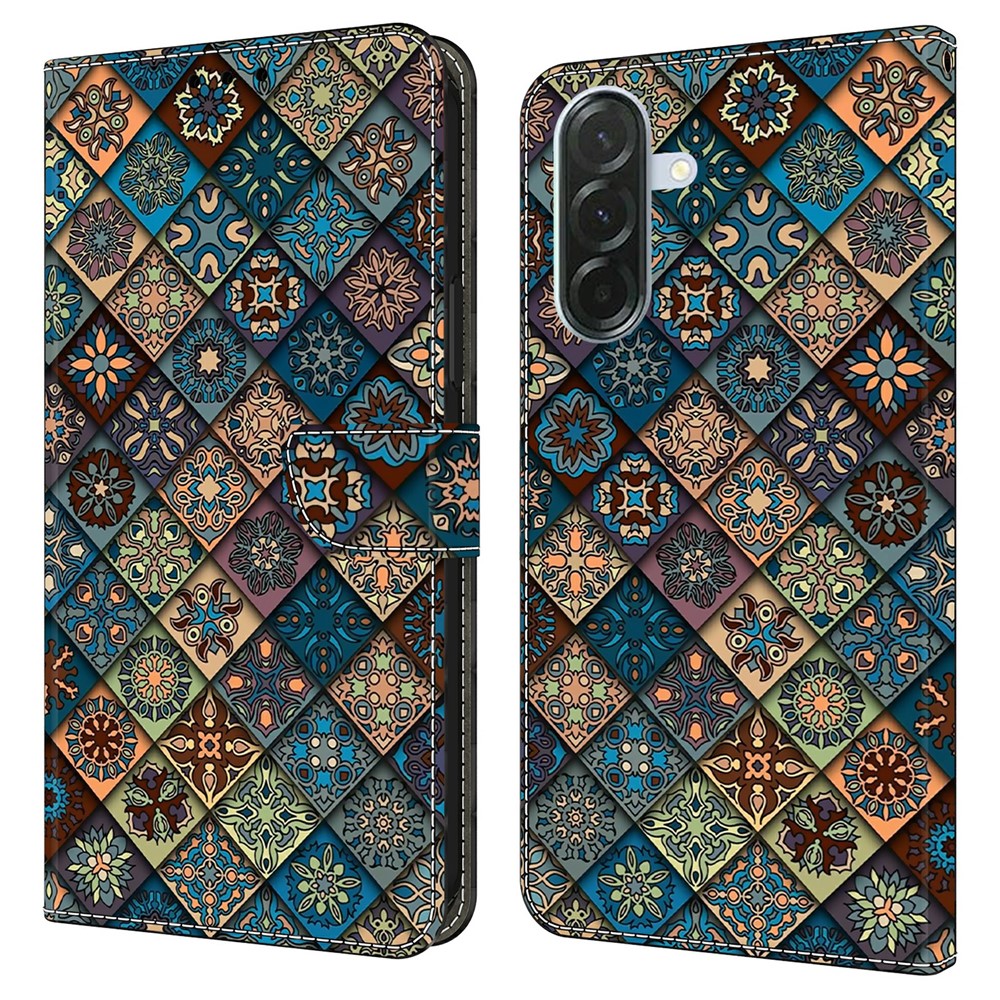  Samsung Galaxy A37 5G Fodral Läder Mandala Blommor
