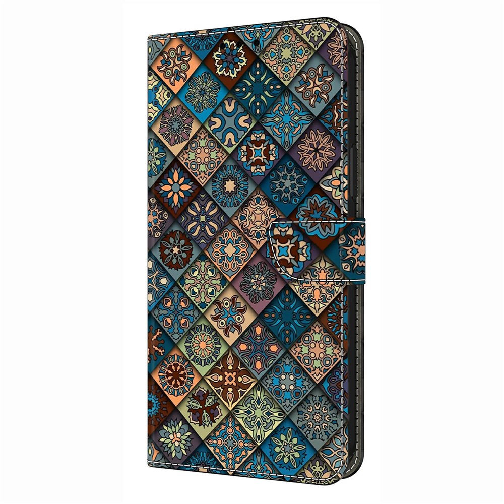  Samsung Galaxy A37 5G Fodral Läder Mandala Blommor