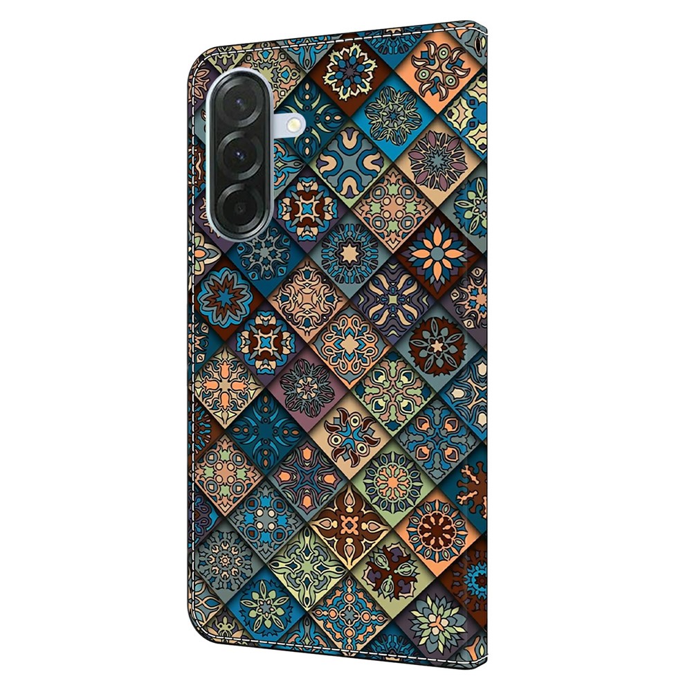  Samsung Galaxy A37 5G Fodral Läder Mandala Blommor