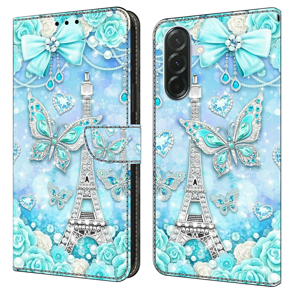  Samsung Galaxy A37 5G Fodral Läder Eiffeltornet / Fjäril