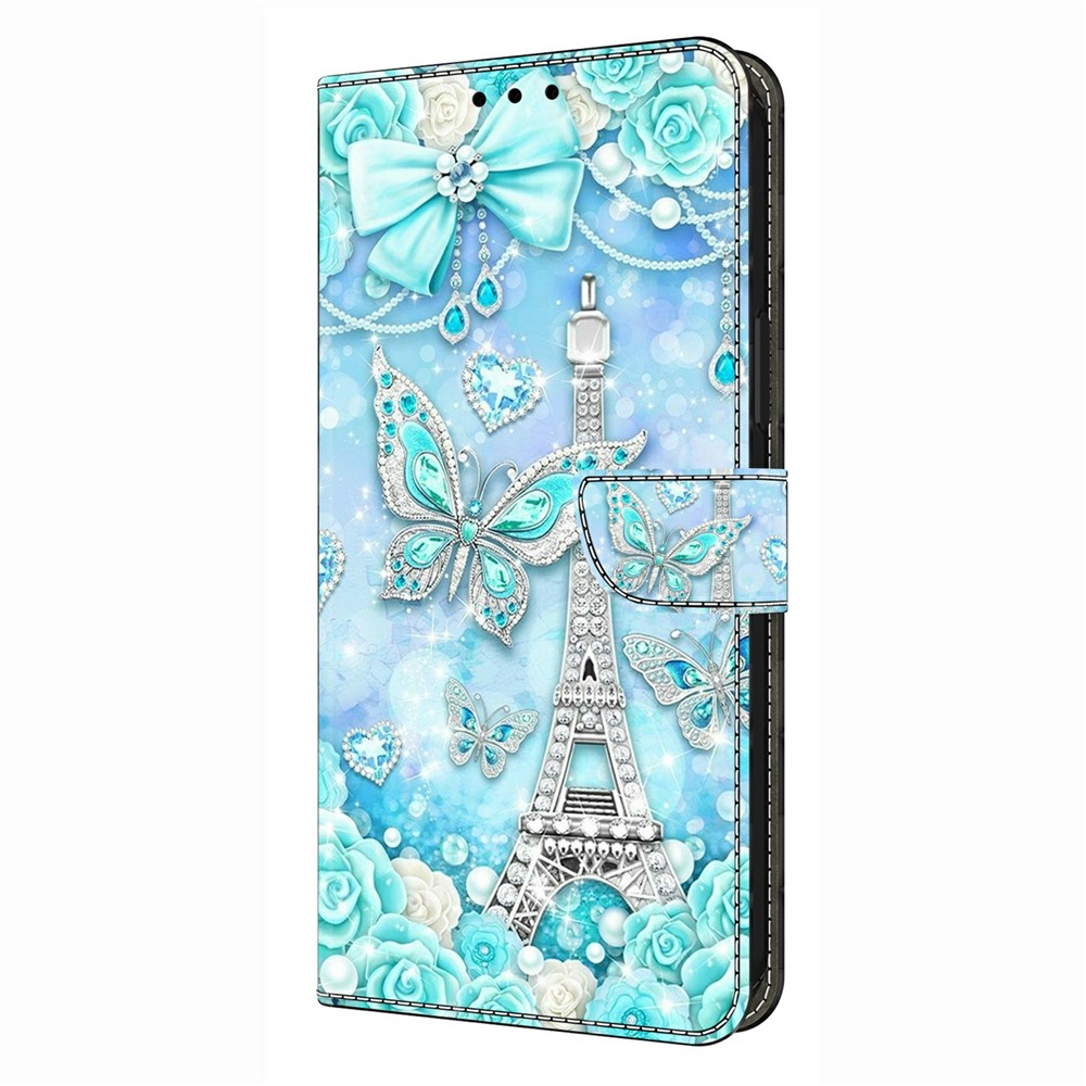  Samsung Galaxy A37 5G Fodral Läder Eiffeltornet / Fjäril