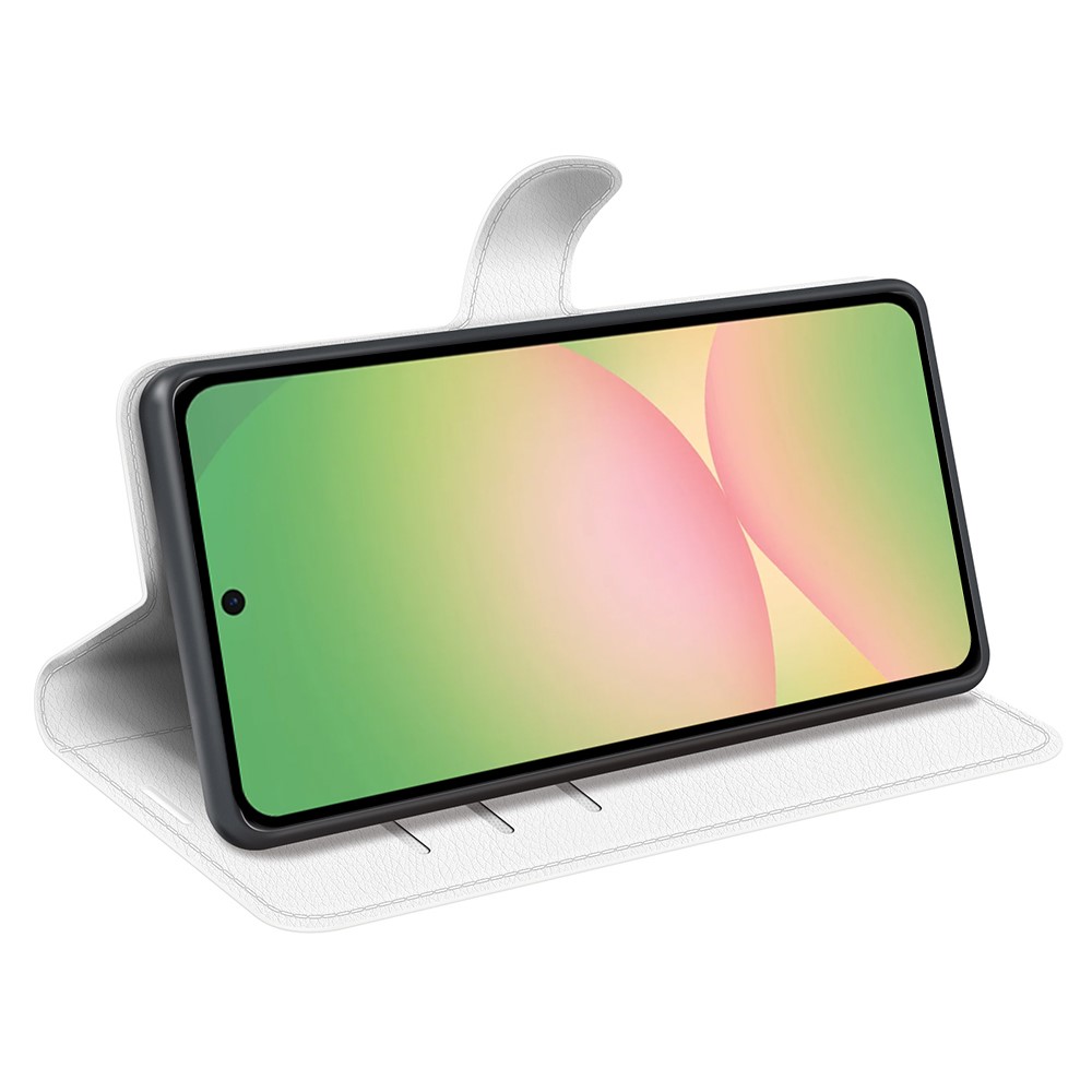  Samsung Galaxy A57 5G Fodral Litchi Läder Vit
