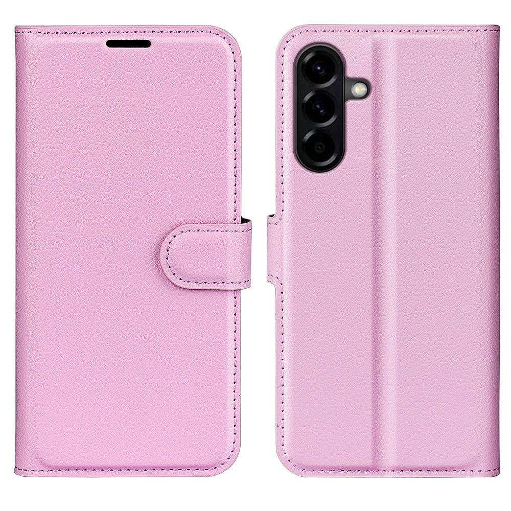 Samsung Galaxy A57 5G Fodral Litchi Läder Ljus Rosa