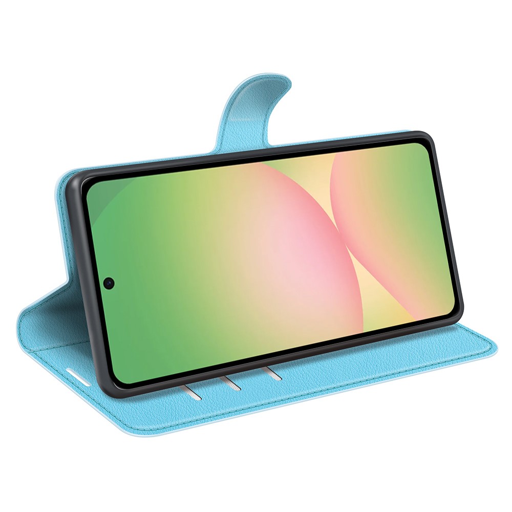  Samsung Galaxy A57 5G Fodral Litchi Läder Blå