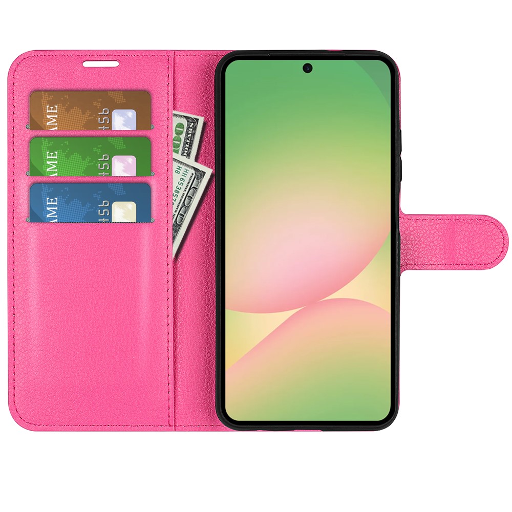  Samsung Galaxy A57 5G Fodral Litchi Läder Rosa