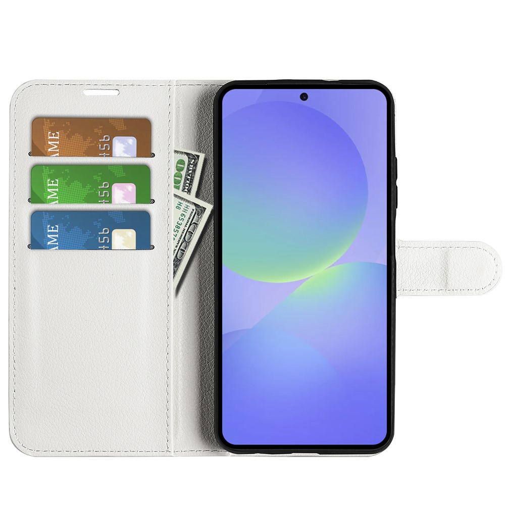 Samsung Galaxy A37 5G Fodral Litchi Läder Vit