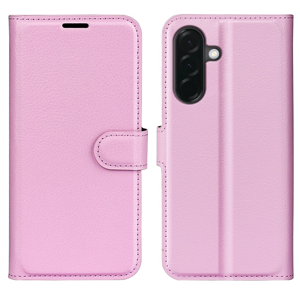  Samsung Galaxy A37 5G Fodral Litchi Läder Ljus Rosa