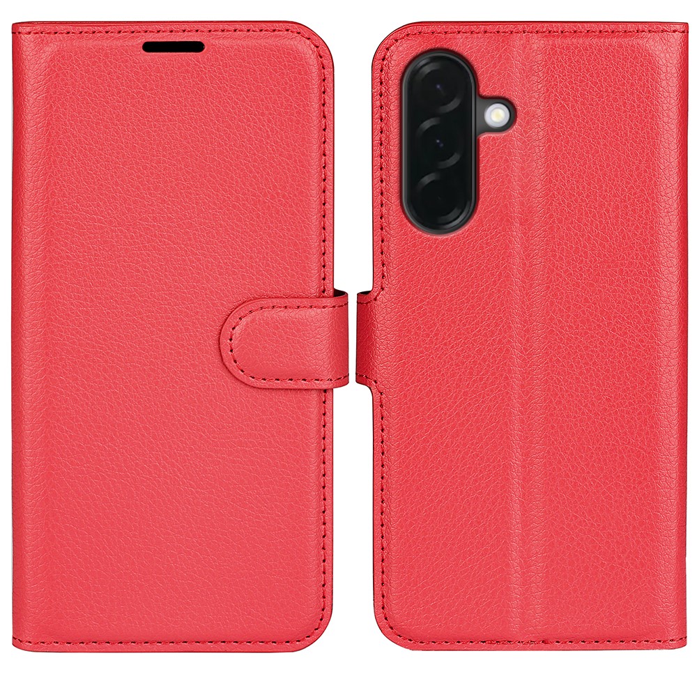  Samsung Galaxy A37 5G Fodral Litchi Läder Röd
