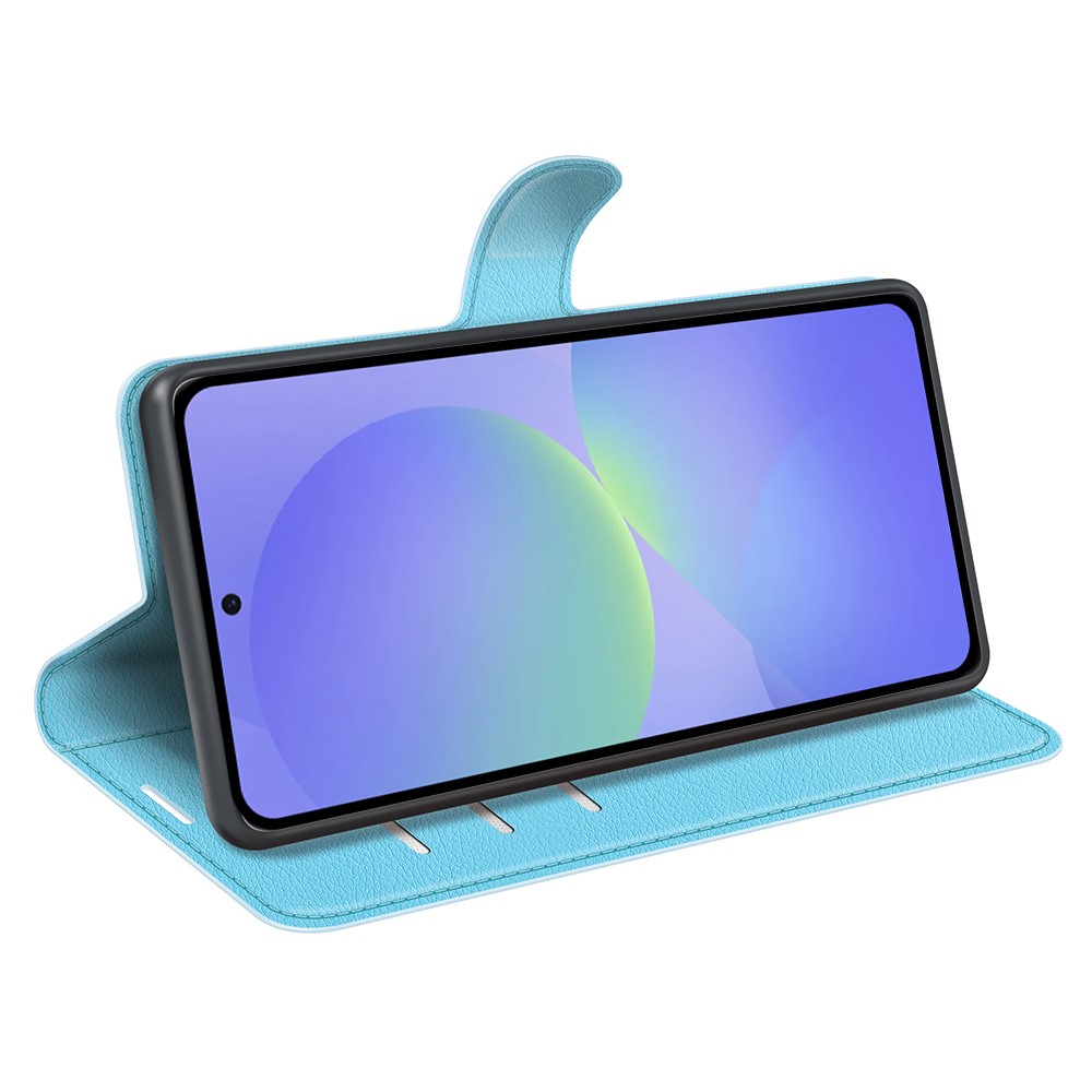  Samsung Galaxy A37 5G Fodral Litchi Läder Blå